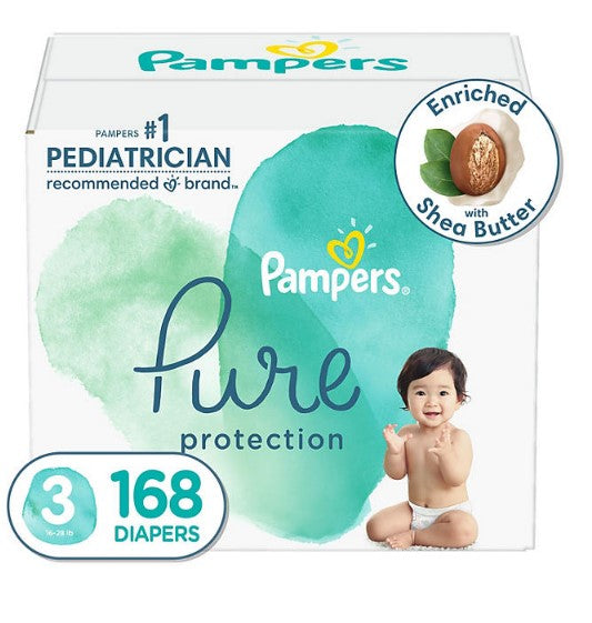 Pampers Pure Protection One-Month Supply Diapers (Sizes: 1-6)