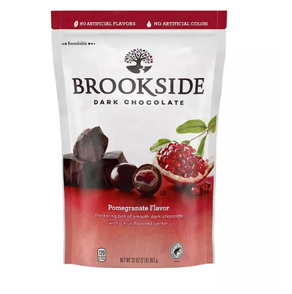 BROOKSIDE Dark Chocolate Pomegranate Flavored Chewy Center, Gluten Free, Snacking Chocolate, Bulk Resealable Bag (32 oz.)