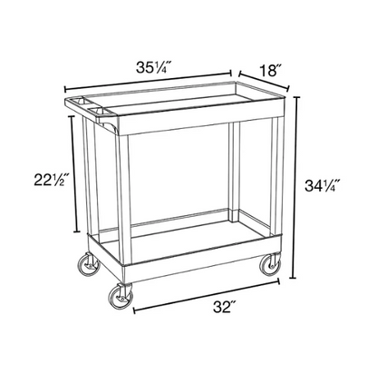 32" x 18" Tub Cart - Two Shelves