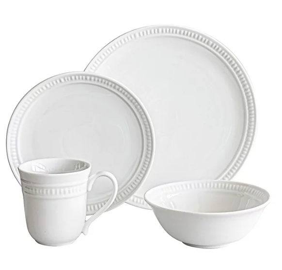 Overandback 32-Piece Embossed Dinnerware Set