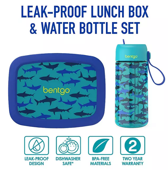 Bentgo Kids Prints Lunch Box & Water Bottle Set (Assorted Color