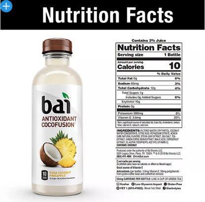 Bai Cocofusions Variety Pack, Antioxidant Infused Beverage (18 fl. oz., 15 pk.)