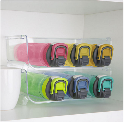 Smart Design 2 Pack Clear Stackable Bottle Organizer