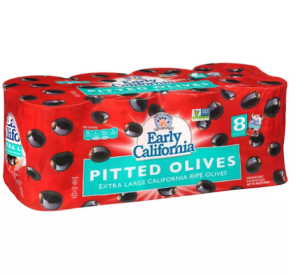 Early California Extra-Large Pitted Olives (6 oz., 8 pk.)