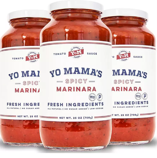 Yo Mama's Foods Low-Sodium Pasta Sauce, Spicy Marinara (25 oz., 3 pk.)