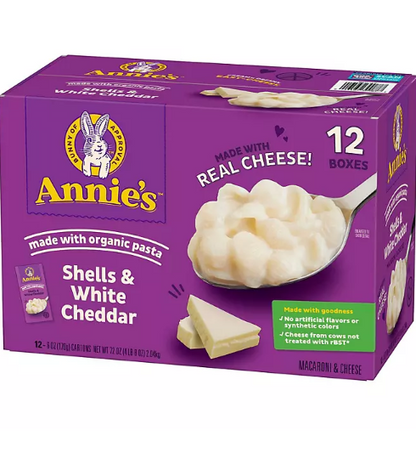 Annie's Shells and White Cheddar Mac and Cheese (12 pk.)