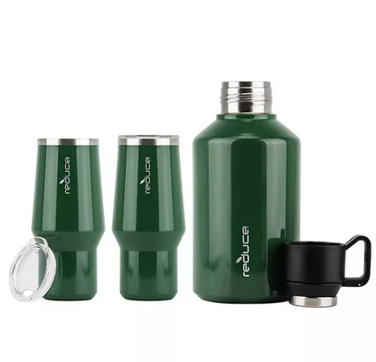 Reduce Craft Growler Set - 3 Piece Set with 17 oz Craft Tumblers