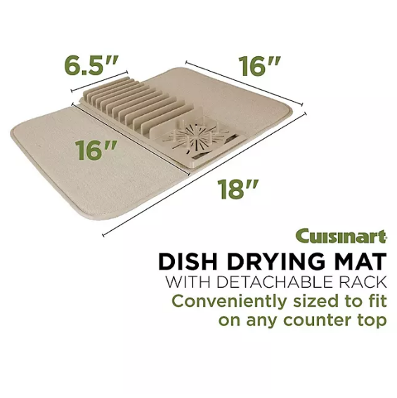 Cuisinart Dish Drying Mat with Rack, 2 Pack (Assorted Colors)