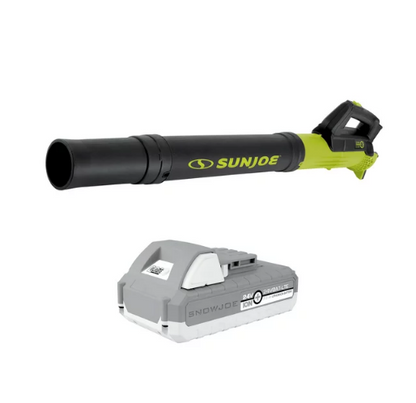 Sun Joe 24-Volt Cordless Compact Turbine Jet Blower Kit, 100-MPH, 280-CFM, W/ 2.0-Ah Battery + Charger