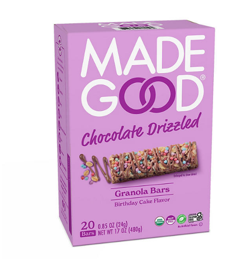 MadeGood Birthday Cake Drizzled Bars (0.85 oz., 20 pk.)