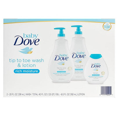 Baby Dove Wash and Lotion (2 - 20 fl. oz. & 1 - 6.5 fl. oz.)