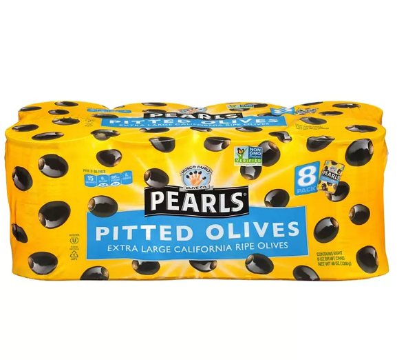 Pearls Extra-Large Pitted Olives (6 oz., 8 pk.)