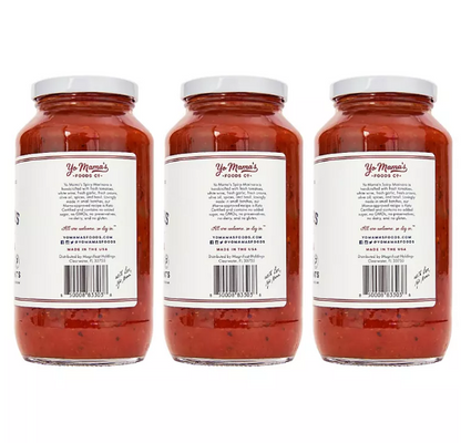 Yo Mama's Foods Low-Sodium Pasta Sauce, Spicy Marinara (25 oz., 3 pk.)