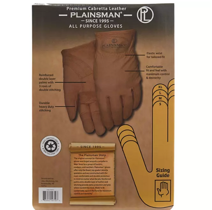 Plainsman Premium Cabretta Brown Leather Gloves - 2 Pairs