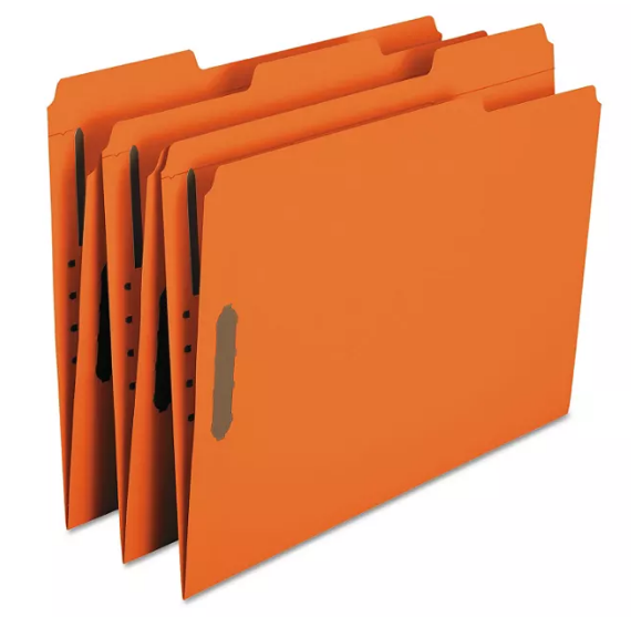 Smead 1/3 Cut Assorted Positions File Folders, Two Fasteners, Letter, 50ct., Select Color