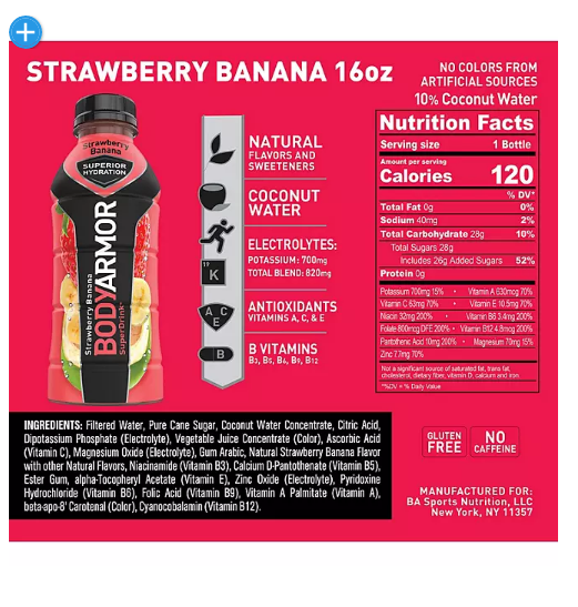 BODYARMOR Sports Drink Variety Pack (16 fl. oz., 20 pk.)