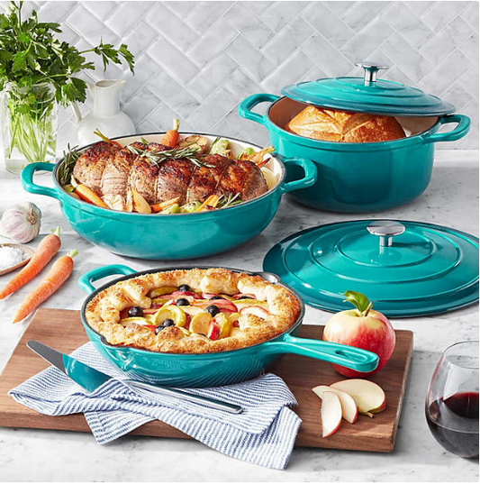 Member's Mark 5-Piece Enamel Cast Iron Set (Assorted Colors)