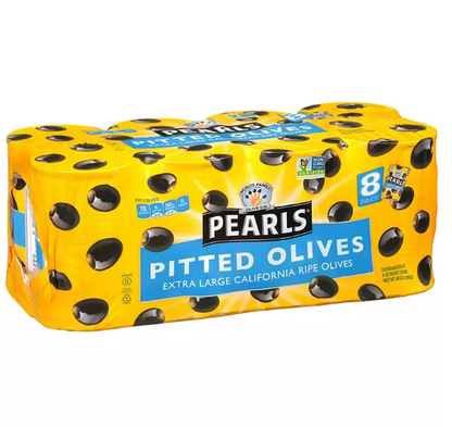 Pearls Extra-Large Pitted Olives (6 oz., 8 pk.)