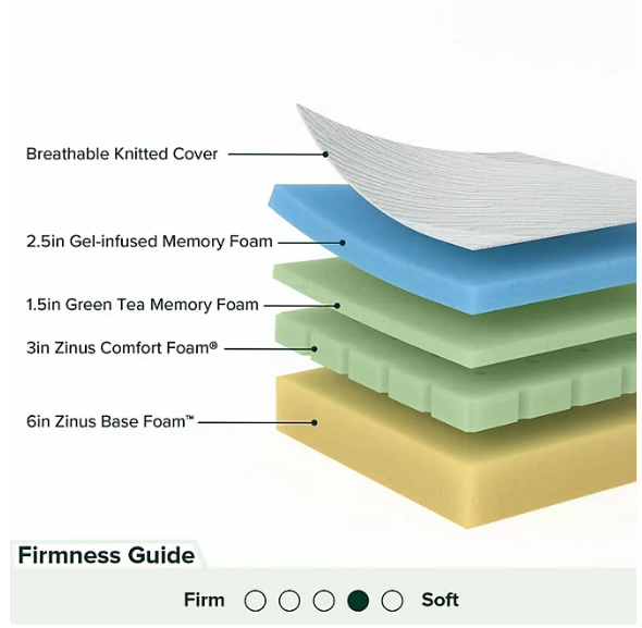 Zinus Night Therapy 13" Memory Foam Mattress