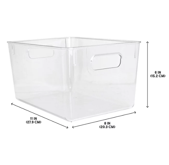 Gourmet Kitchen All-Purpose Clear Storage Pantry Bins, Set of 4