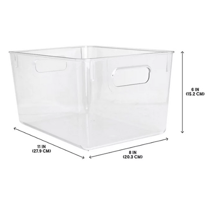 Gourmet Kitchen All-Purpose Clear Storage Pantry Bins, Set of 4