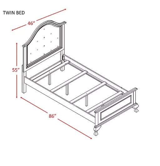 Jenna Bed with Rolling Trundle (Assorted Sizes)