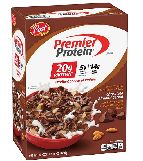 Premier Protein Chocolate Almond Cereal (30 oz., 2 pk.)