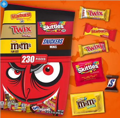 M&M's, Snickers, Skittles, Starburst & Twix Bulk Halloween Candy (230 ct.)