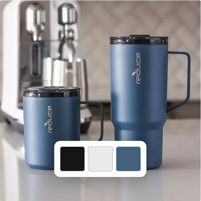 Reduce Vacuum Insulated Stainless Steel Hot1 Coffee Mug Set With Steam Release Lid, 14 oz. and 24 oz.