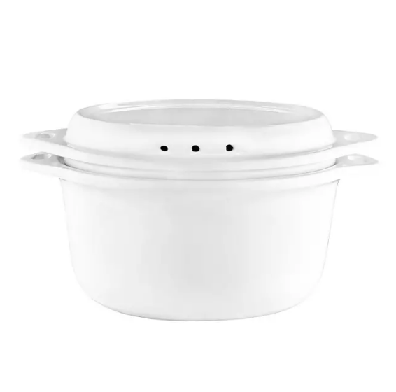 Kalorik 4.8 Quart Ceramic Steamer with Steaming Rack, White