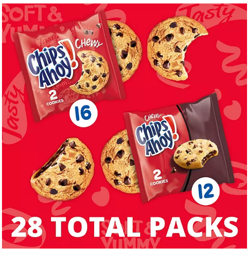 CHIPS AHOY! Chewy and Hershey Filled Chocolate Chip Cookies Variety Pack (28 pk.)