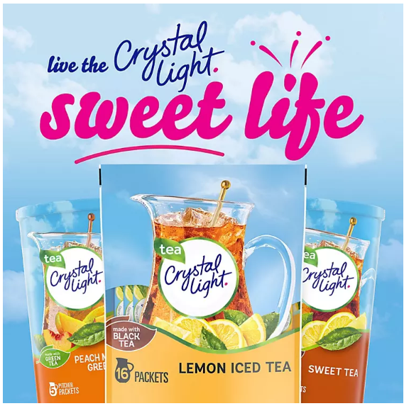 Crystal Light Lemon Iced Tea Naturally Flavored Powdered Drink Mix (16 ct.)