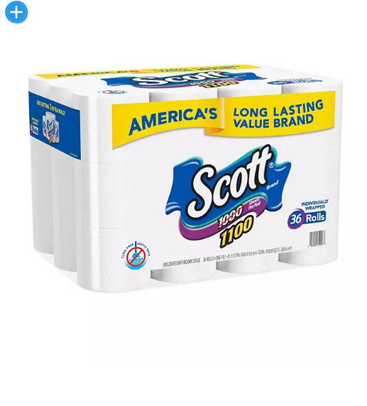 Scott 1100 1-Ply Toilet Paper (1100 sheets/roll, 36 rolls)