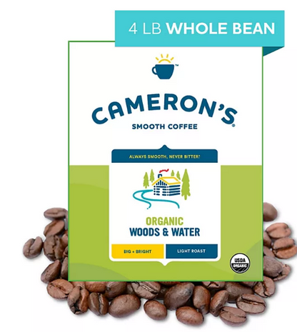 Cameron's Organic Whole Bean Light Roast Coffee, Woods and Water (64 oz.)