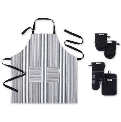 Sur La Table 5-Pc. Kitchen Textile Set - Apron, Oven Mitt, Potholder, Mini Mitt (Assorted Colors)