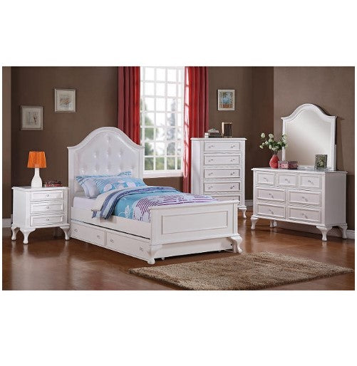 Jenna Full Bed with Rolling Trundle Bedroom Set (Assorted Sizes)