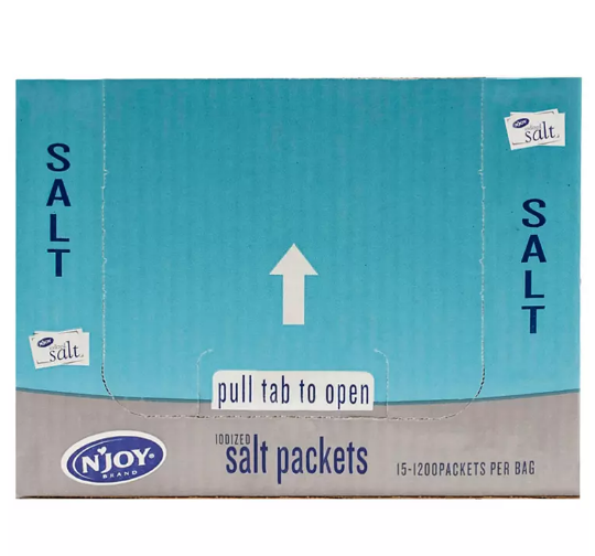 N'Joy Iodized Salt (.5 g., 1,200 ct.)(3 PK)