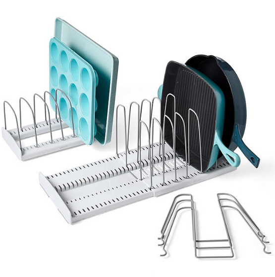 YouCopia Expandable Cookware and Adjustable Bakeware Storage Rack, 2-Piece Set