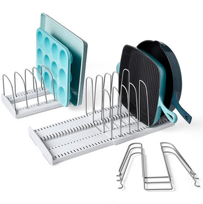 YouCopia Expandable Cookware and Adjustable Bakeware Storage Rack, 2-Piece Set