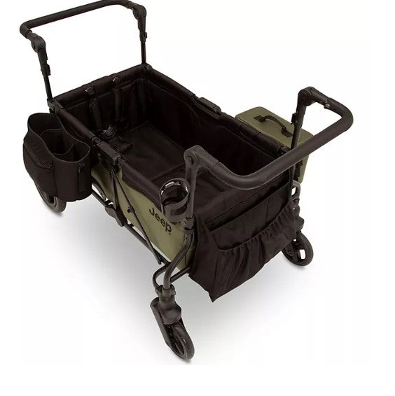 Jeep Deluxe Wrangler Stroller Wagon + Accessories (Black/Green)