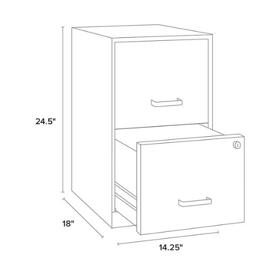 Hirsh 18" Deep 2 Drawer Letter Width Vertical File Cabinet (Assorted Colors)