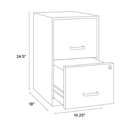 Hirsh 18" Deep 2 Drawer Letter Width Vertical File Cabinet (Assorted Colors)