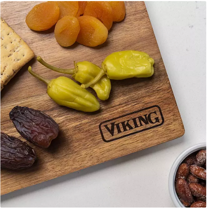 Viking Acacia Wood 2-Piece Paddle and Cutting Board Serving Set