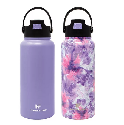 Hydraflow 34-oz. Double Wall Stainless Steel Bottle, 2 Pack (Assorted Colors)