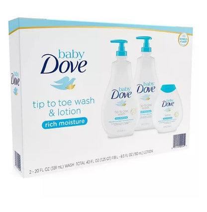 Baby Dove Wash and Lotion (2 - 20 fl. oz. & 1 - 6.5 fl. oz.)