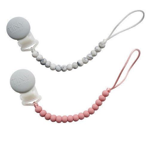 Tiny Teethers Designs Signature Silicone Beaded Pacifier Clip and Teether, 2 pk.