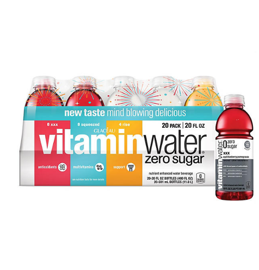 Glaceau Vitaminwater Zero Variety Pack Nutrient Enhanced Water (20 fl. oz., 20 pk.)