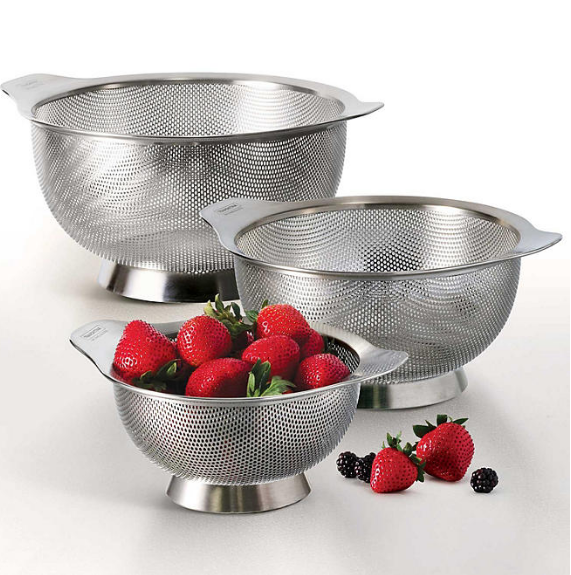 Tramontina Stainless Steel Colanders, 3 Pack