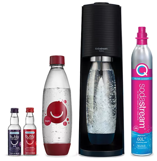 SodaStream Terra Starter Kit w/ Cherry Bubly Designed Bottle