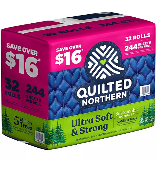 Quilted Northern Ultra Soft & Strong 2-Ply Toilet Paper, Septic Safe (244 sheets/roll, 32 rolls)